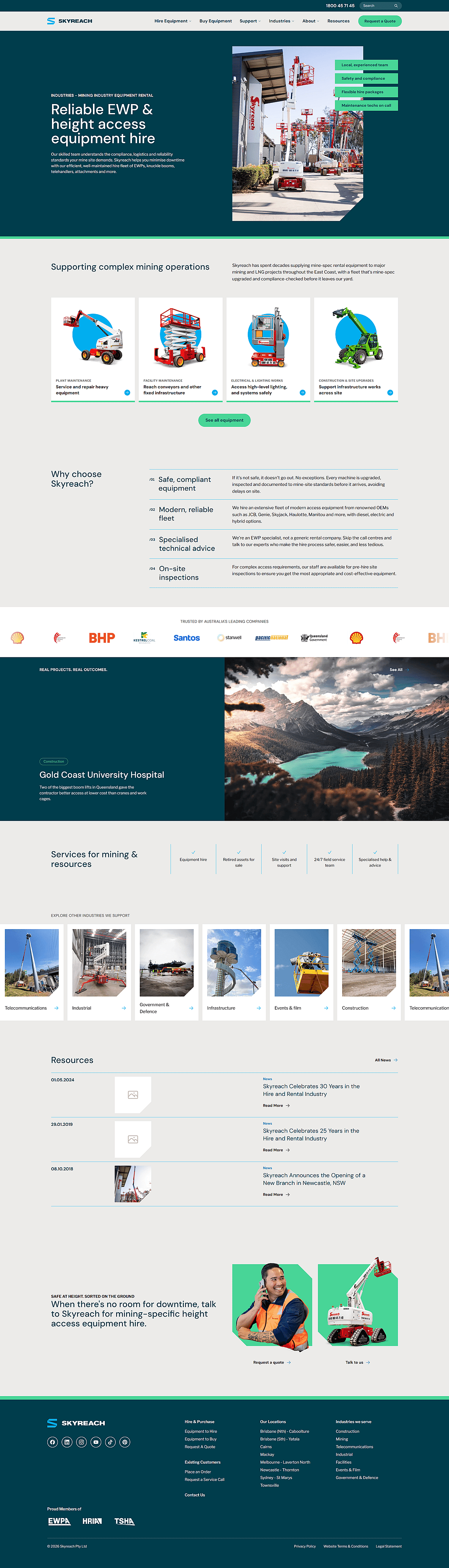 The Skyreach mining industry page