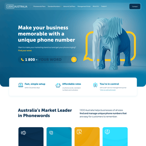 1300 Australia Website Screenshot