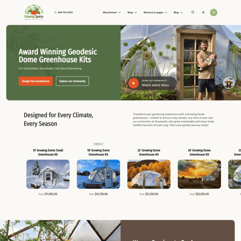 Growing Spaces Website Screenshot