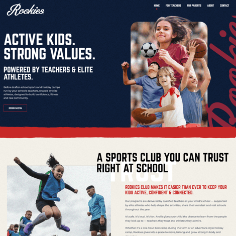 Rookies Website Screenshot