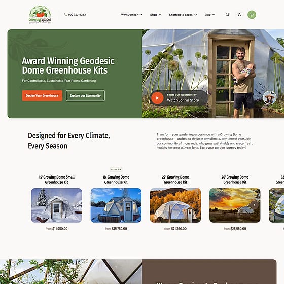 Growing Spaces website