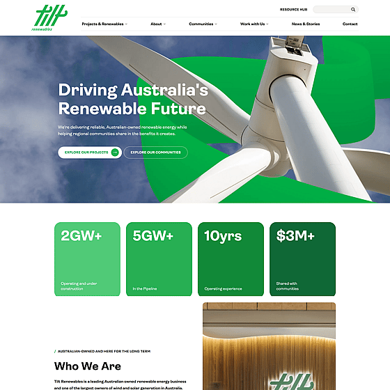 Tilt Renewables website