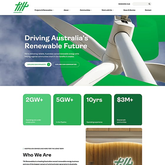 Tilt Renewables website