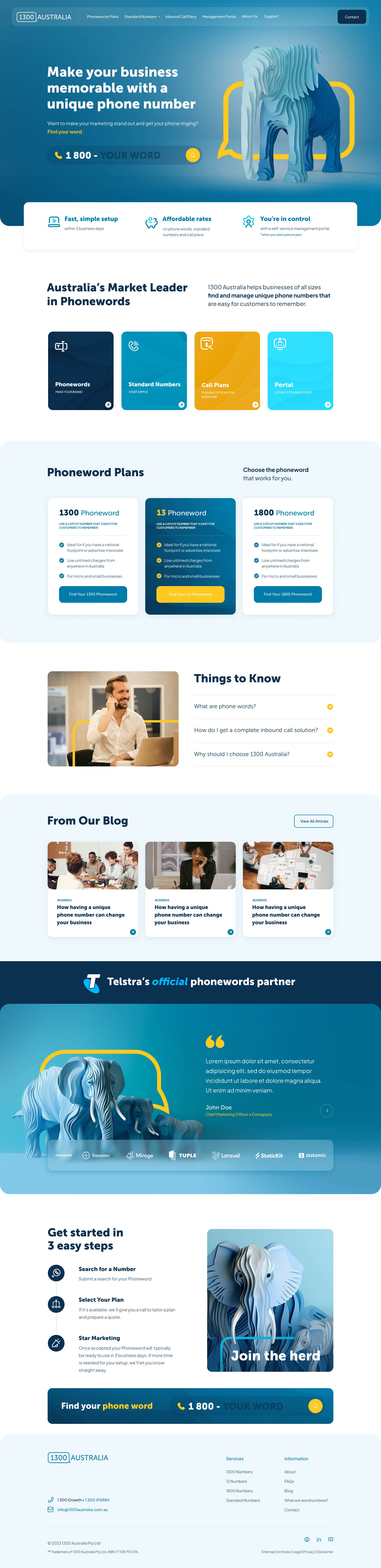 1300 Australia Homepage