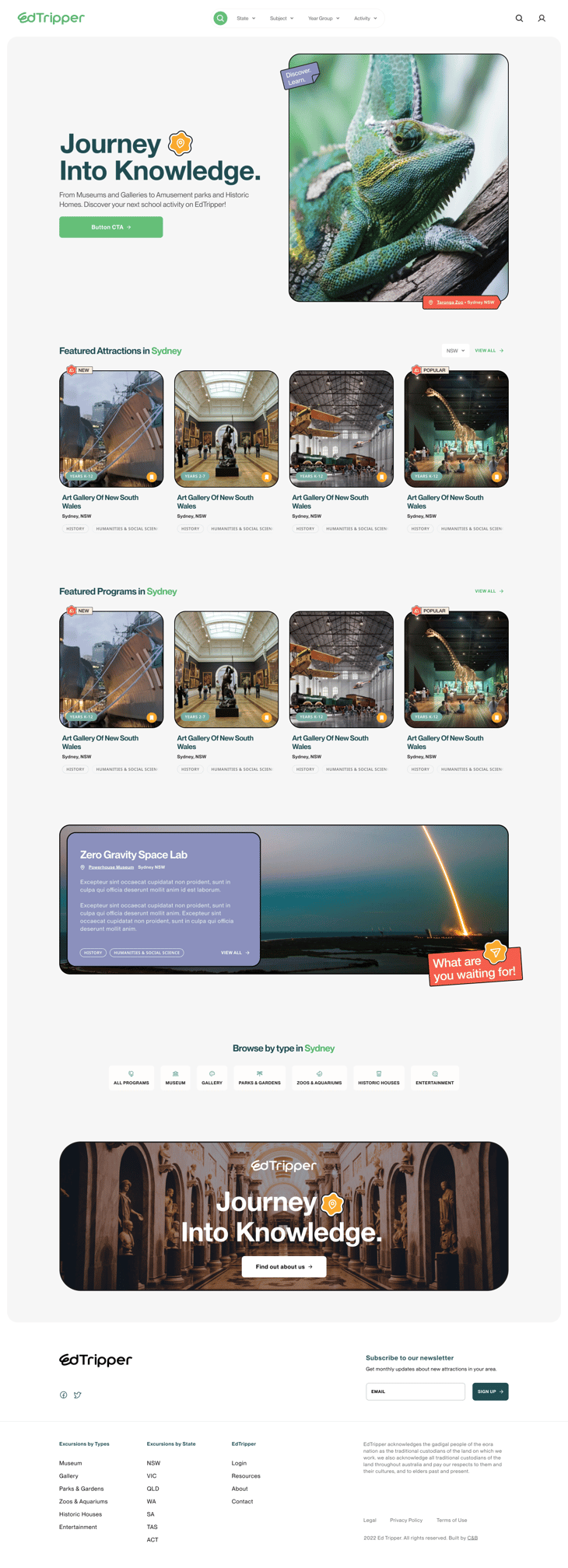 Edtripper Homepage Screenshot