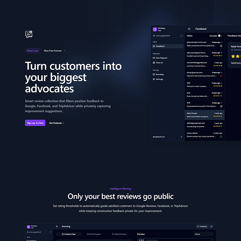Pomeso Website Screenshot