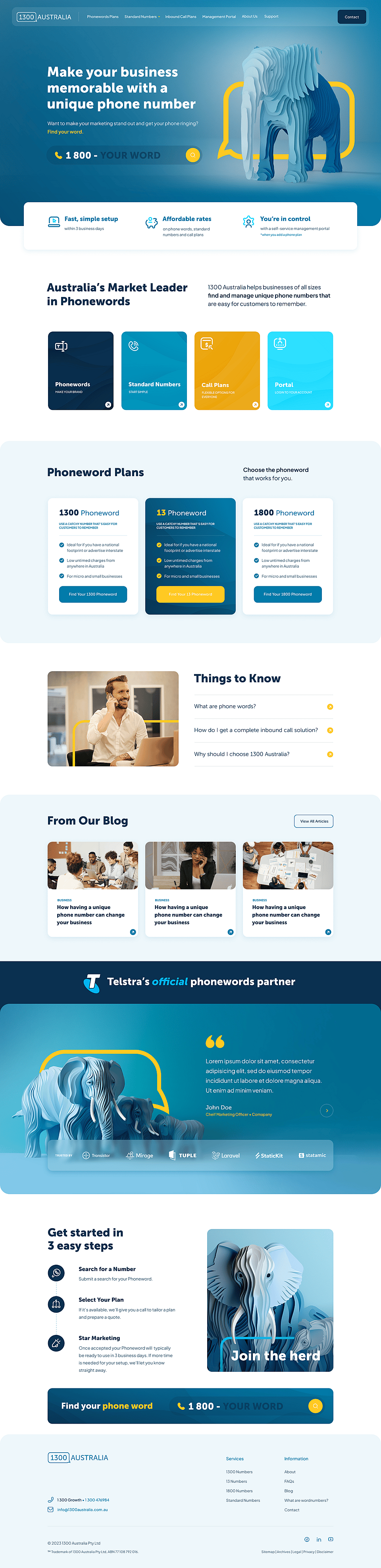 1300 Australia Homepage