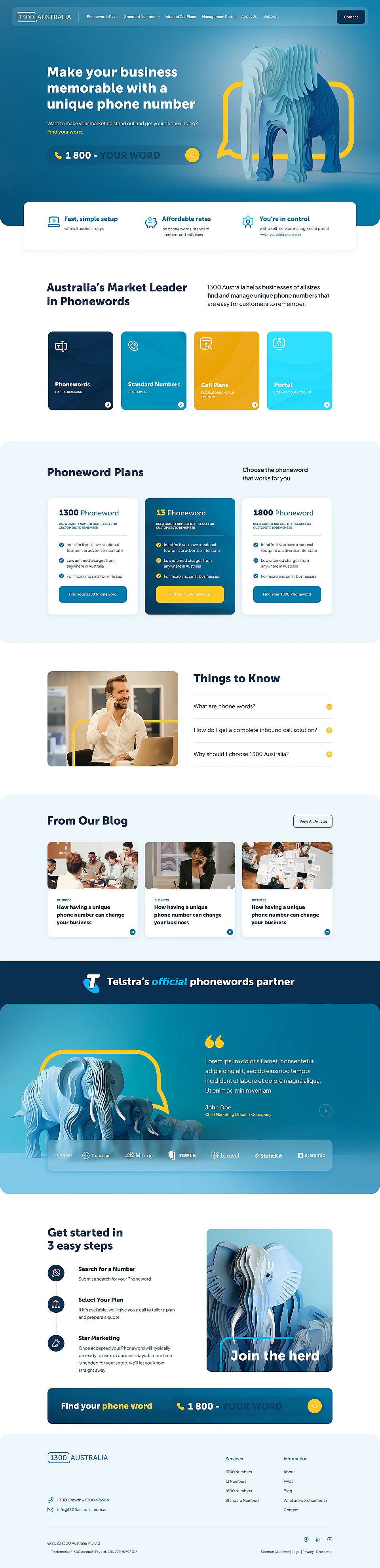 1300 Australia Homepage
