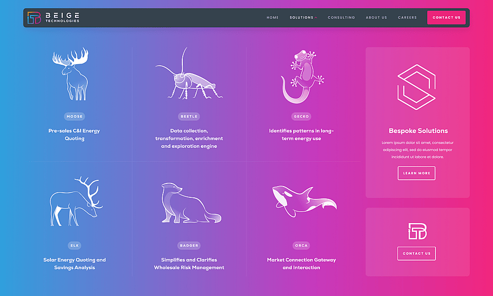 Beige Tech Website Menu