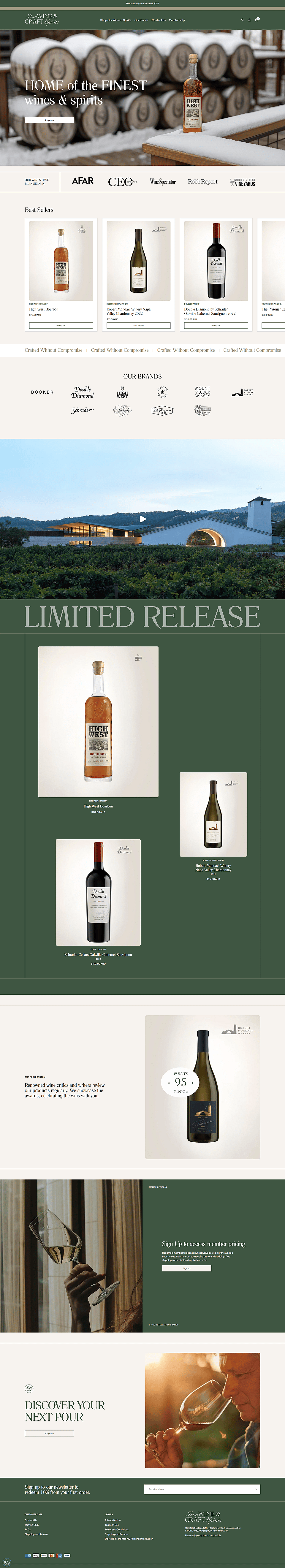 Constellation Brands Fine Wine & Craft Spirits Homepage