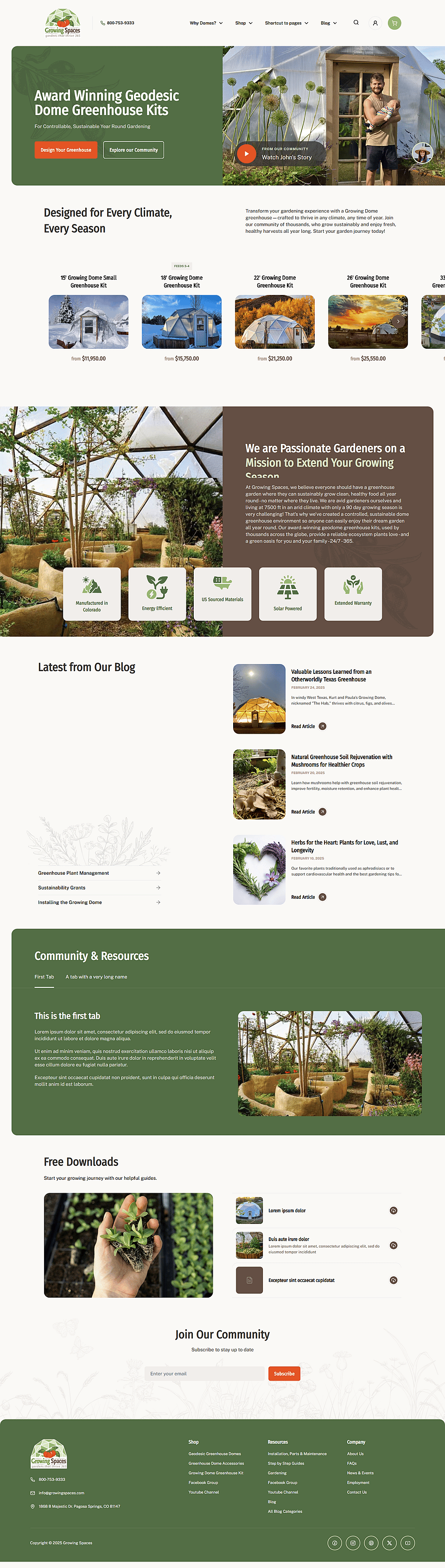 Growing Spaces Homepage