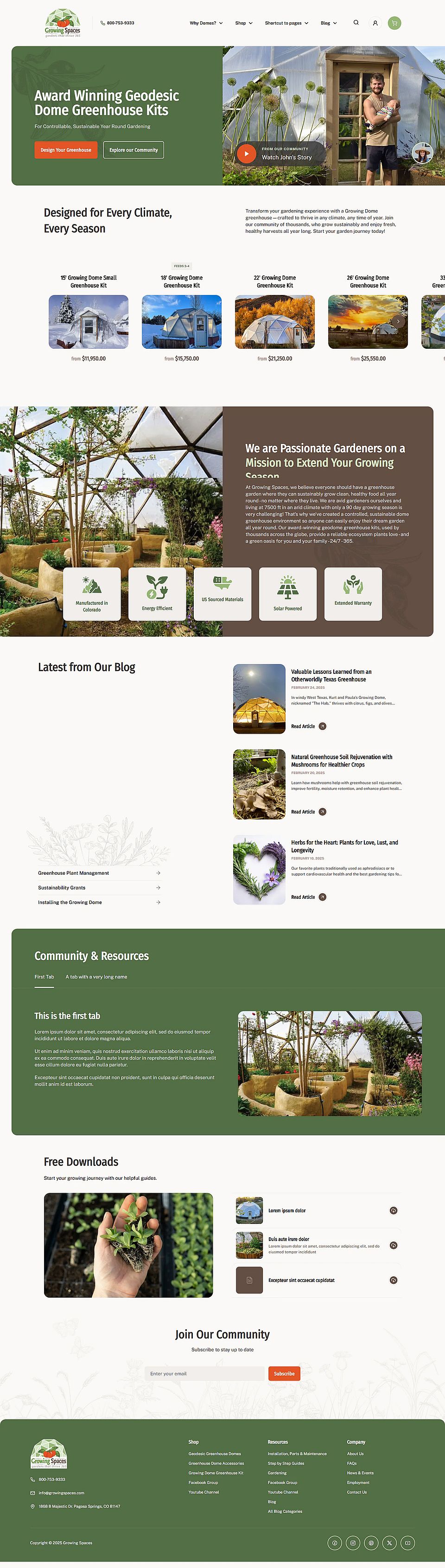 Growing Spaces Homepage