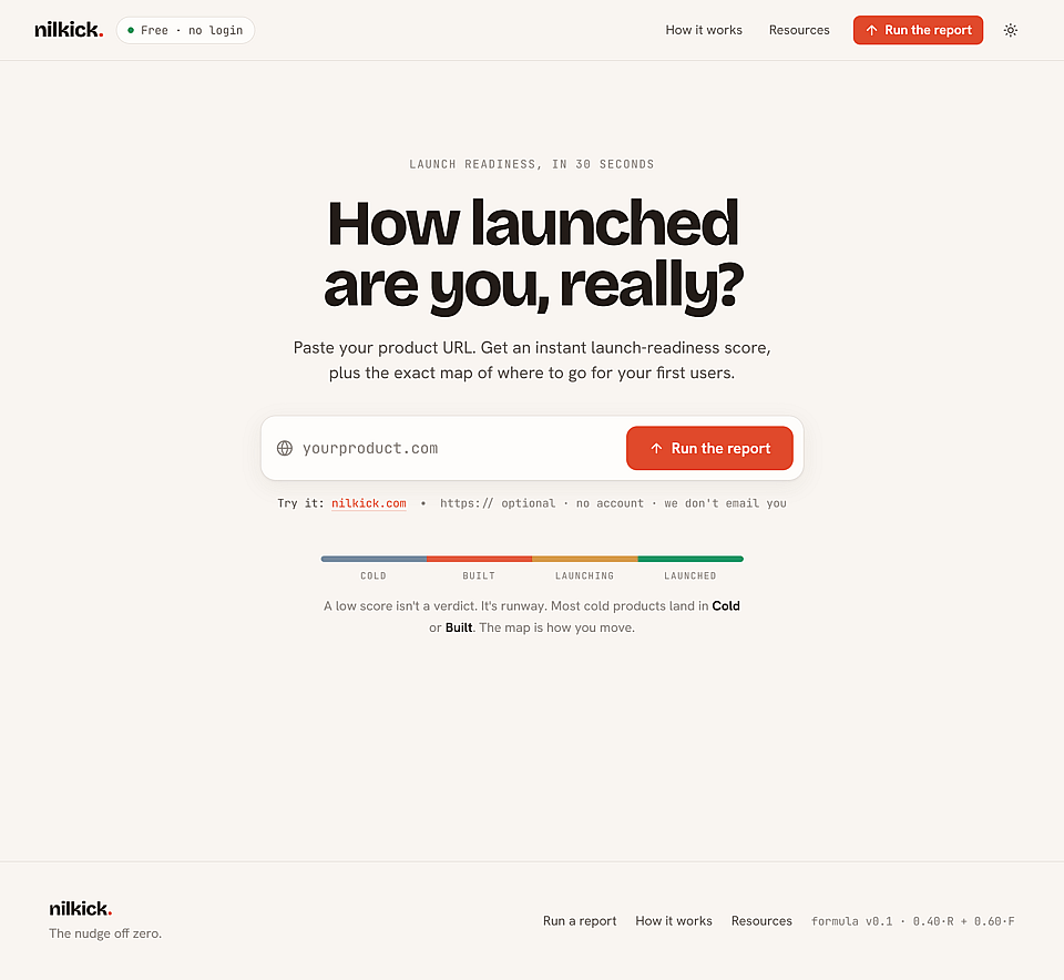 Nilkick Homepage Screenshot