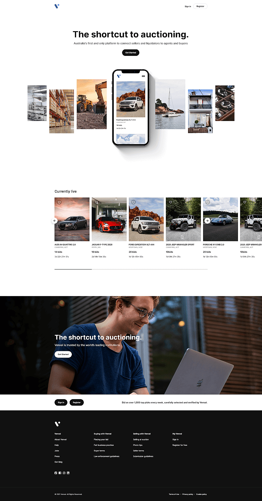 Venval Homepage Screenshot